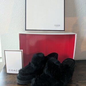 Coach Fur Slides